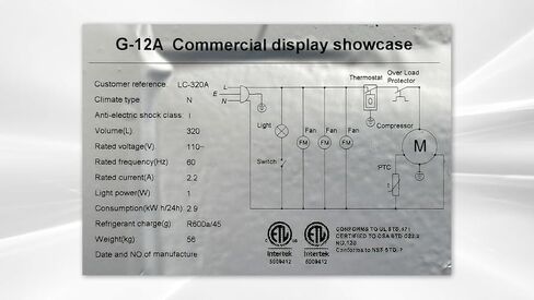 ثلاجة باب زجاجية تجارية ، تاجر ETL Coller Cooler ، 64 "علبة عرض عالية ، تبريد المروحة 9.8 Cu. in Kuwait