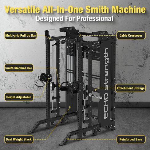Commercial Cable Crossover Exercise Machine All in One Functional Trainer Cable Machine with 400LBS Weight Stacks Power Cage Squat Rack with Pulley System Compact Functional Trainer for Home Gyms in Saudi Arabia