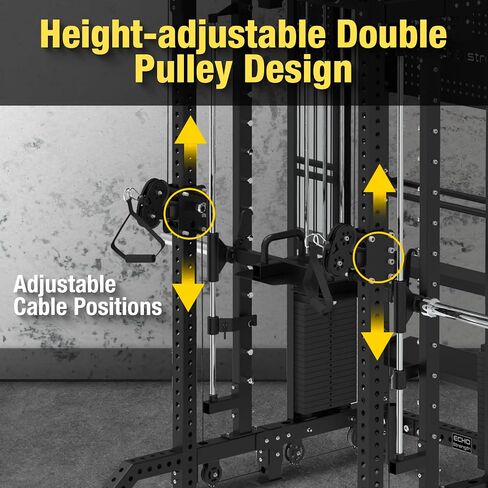 Commercial Cable Crossover Exercise Machine All in One Functional Trainer Cable Machine with 400LBS Weight Stacks Power Cage Squat Rack with Pulley System Compact Functional Trainer for Home Gyms in Saudi Arabia