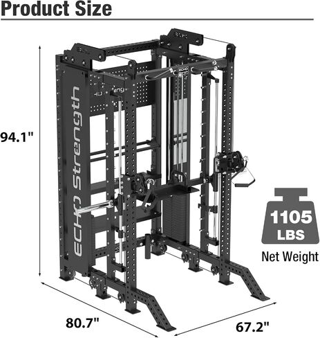 Commercial Cable Crossover Exercise Machine All in One Functional Trainer Cable Machine with 400LBS Weight Stacks Power Cage Squat Rack with Pulley System Compact Functional Trainer for Home Gyms in Saudi Arabia