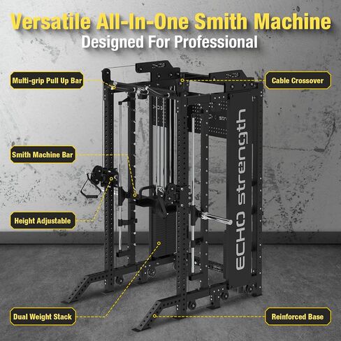 Commercial Cable Crossover Exercise Machine All in One Functional Trainer Cable Machine with 400LBS Weight Stacks Power Cage Squat Rack with Pulley System Compact Functional Trainer for Home Gyms in Saudi Arabia
