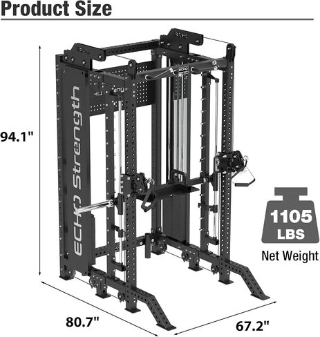 Commercial Cable Crossover Exercise Machine All in One Functional Trainer Cable Machine with 400LBS Weight Stacks Power Cage Squat Rack with Pulley System Compact Functional Trainer for Home Gyms in Saudi Arabia