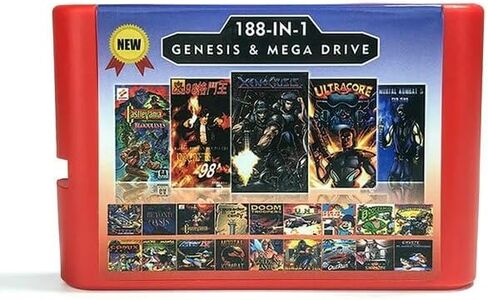 188 في 1 بطارية بطاقة لعبة حفظ 2G ل SEGA Genesis Megadrive Video Game Console مع Moortl Kombaat 5 Ultracore Xeno Crisis in Kuwait