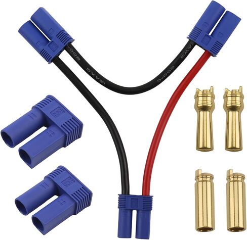 1 PCS EC5 Series Connector مع 10AWG WIR/Series Battery Adapter 10AWG 4INCH FOR LOSI/E-FLITE ، 2 مجموعات من محول موصل البطارية EC5 مطلي بالذهب 5 مم موصل موصل للذكور من أجل RC ESC in Kuwait