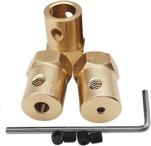 1pcs النحاس النحاس الصلب اقتران 2mm 3mm 3mm 3.17mm 4mm 5mm 6mm 7mm 8mm موصل موصل محرك الأكمام مقرن (7 مم) in Kuwait