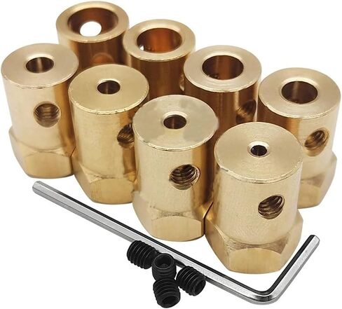 1pcs النحاس النحاس الصلب اقتران 2mm 3mm 3mm 3.17mm 4mm 5mm 6mm 7mm 8mm موصل موصل محرك الأكمام مقرن (7 مم) in Kuwait