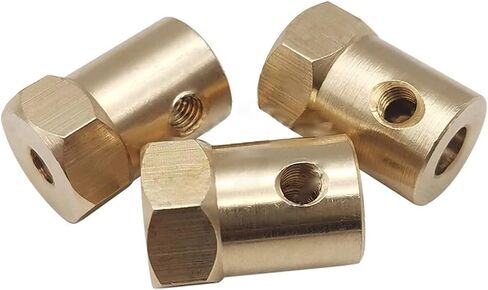 1pcs النحاس النحاس الصلب اقتران 2mm 3mm 3mm 3.17mm 4mm 5mm 6mm 7mm 8mm موصل موصل محرك الأكمام مقرن (7 مم) in Kuwait