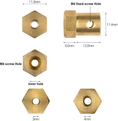1pcs النحاس النحاس الصلب اقتران 2mm 3mm 3mm 3.17mm 4mm 5mm 6mm 7mm 8mm موصل موصل محرك الأكمام مقرن (7 مم) in Kuwait
