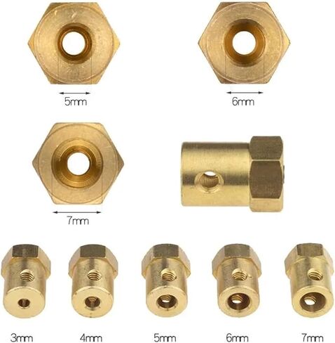 1pcs النحاس النحاس الصلب اقتران 2mm 3mm 3mm 3.17mm 4mm 5mm 6mm 7mm 8mm موصل موصل محرك الأكمام مقرن (7 مم) in Kuwait