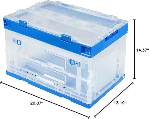 BIG RED Collapsible, Foldable, Stackable Storage Milk Crate Baskets with Handles: Ideal for Organizing Tools, Books, Food, Drinks, Camping & Transport - 45L, Red/Black (3 Pack) in Kuwait