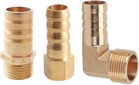 20Pcs Pagoda Connector 6 8 10 12 16mm Hose Barb Connector, Hose Tail Thread 1/8 1/4 3/8 1/2 Thread Brass Water Pipe Fittings(Barb 6mm-1I4,PL (20 PCS)) in Saudi Arabia