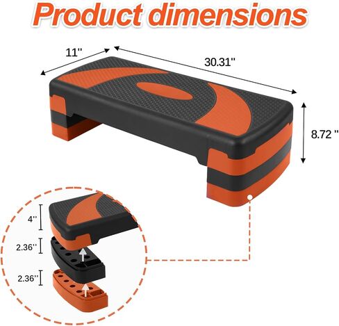 【Updated】Aerobic Step Platform ， Exercise Step Platform for Step Aerobics, Home Gym & Cardio Workouts Steppers for Exercise at Home, Core Leg Toning, Balance Training in Saudi Arabia
