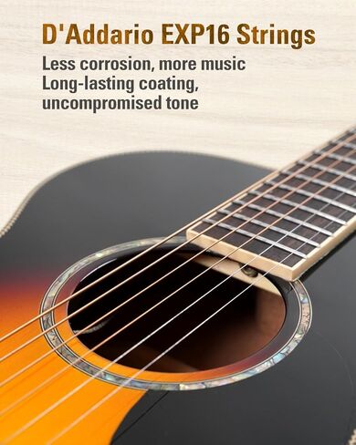 Sigma 36.5 "الغيتار الكهربائي الصوتي ، OM Junior ، Name Brand Exp16 Strings ، Top Top ، Black Gloss ، Sapele/Mahogany Back & Sides ، Right (8omje) in Saudi Arabia