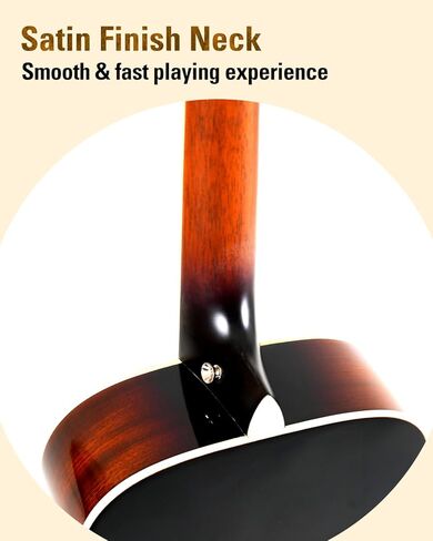 Sigma 36.5 "الغيتار الكهربائي الصوتي ، OM Junior ، Name Brand Exp16 Strings ، Top Top ، Black Gloss ، Sapele/Mahogany Back & Sides ، Right (8omje) in Saudi Arabia