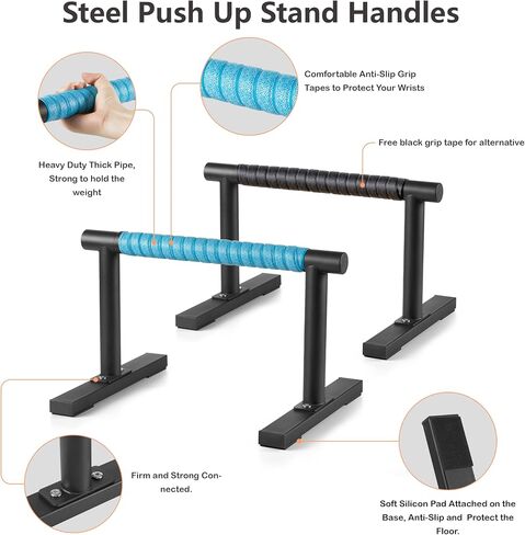 Parallettes تدريب القوة i-sit Push Up Bars ، معدات تمرينات تمرينات تمرينات تمرينات للتمرينات المنزلية ، حانات الجمباز المضادة للانزلاق ، وقطع اليدين والغمس للتمرين في الهواء الطلق in Saudi Arabia