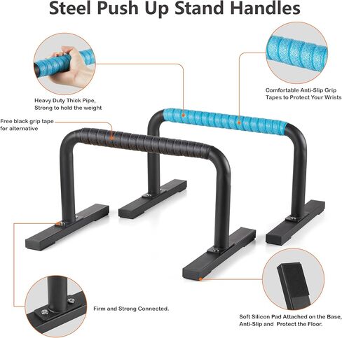 Strength Training Parallettes Push Up Bars, Pushup Handles Calisthenics Equipment for Home Workout, Anti-slip Gymnastics Bars, Handstand & Dip Bar for Outdoor Exercise in Saudi Arabia