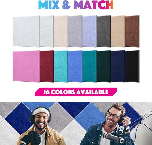 18 حزمة الألواح الصوتية ذاتية اللصق ، 12 "× 12" × 0.4 "لوحات امتصاص الصوت ، وألواح صوتية عالية الكثافة مربعة صوتية ترميح للضوضاء لجدران مكتب الاستوديو المنزل ، وأسلوب قطع مثلث ، أسود in Kuwait