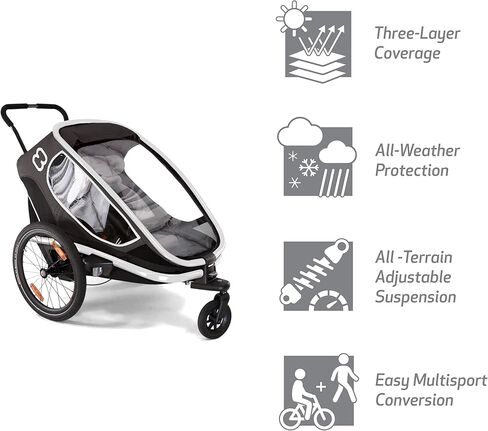 Hamax Outback مقعد واحد يتلألأ مقطورة دراجة للرياضات المتعددة للرياضة + (عجلة الركض المباعة بشكل منفصل) in Kuwait