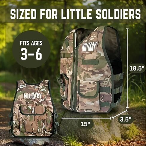 Liberty Imports Kids Army Soldier Military Combat Marines Desert Camo Halloween Costume, Deluxe Dress Up Cosplay Role Play Set with Helmet, Monocular, Toy Guns, Accessories (11 Pcs) in Saudi Arabia