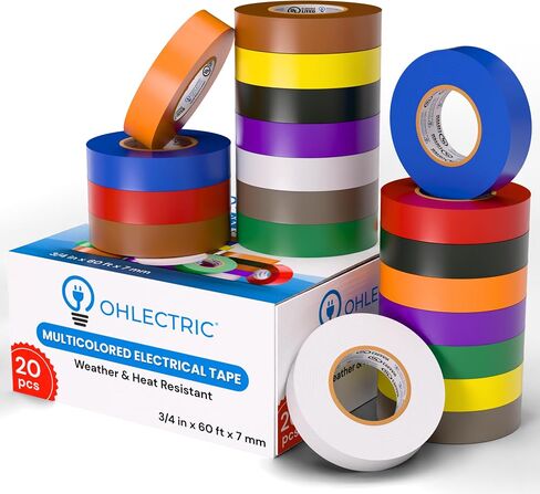OHLECTRIC Professional Grade Vinyl Electrical Tape (1 Pack) Purple - 7 Mil Thick Flame-Retardant, Heat & Weather Resistant 3/4 Inch x 60 Feet | Ideal for Contractors & Electricians in Saudi Arabia