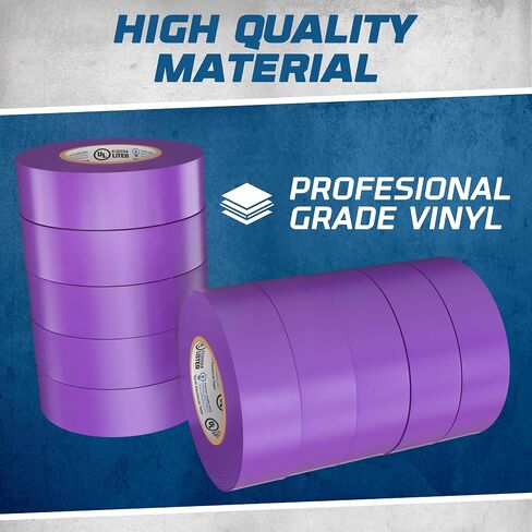 OHLECTRIC Professional Grade Vinyl Electrical Tape (1 Pack) Purple - 7 Mil Thick Flame-Retardant, Heat & Weather Resistant 3/4 Inch x 60 Feet | Ideal for Contractors & Electricians in Saudi Arabia
