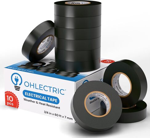 OHLECTRIC Professional Grade Vinyl Electrical Tape (1 Pack) Purple - 7 Mil Thick Flame-Retardant, Heat & Weather Resistant 3/4 Inch x 60 Feet | Ideal for Contractors & Electricians in Saudi Arabia