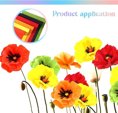 Gersoniel 57 Pcs Crepe Paper Flower DIY Kits 6 Rolls 35g Crepe Paper Sheets 50 Pcs Floral Iron Wire 10 Inch x 8 Feet 1 Roll 50 Meter for Birthday Party Wedding(Pink Series, Green) in Saudi Arabia