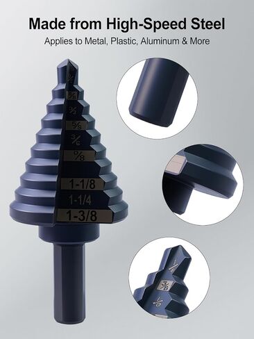 48-89-9205 Step Drill Bit Fit for Milwaukee Metal Step Bits, 5 1/4" - 1-3/8" in Saudi Arabia