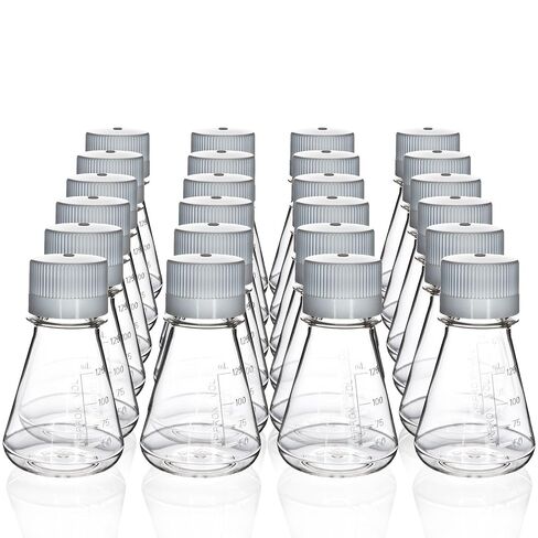 Eisco-حزمة من 24 ، 125 مل قوارير Petg Erlenmeyer المعقمة ، غير المنتهية ، القاع المسطح ، من الدرجة المعملية ، Gamma معقمة ، USP من الدرجة السادسة ، مثالية لثقافة الخلية ، المعالجة الصيدلانية الحيوية ، التخزين الكيميائي in Saudi Arabia