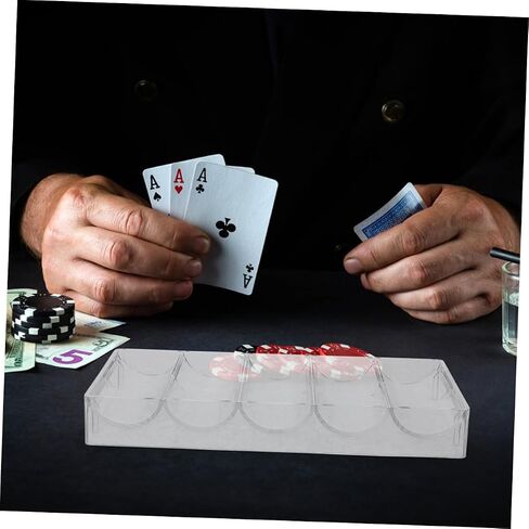 Toyandona acrylic poker chip chip tray 2pcs رف رقاقة البوكر كبير السعة للعبة ليل للاستخدام المنزلي in Kuwait