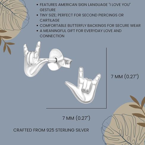 SAE99 .925 Sterling-Silver Very Very Tiny Stud Earrings, Multiple Piercing, for Cartilage, Helix, 2nd Ear Piercing (Nickel Free) in Kuwait