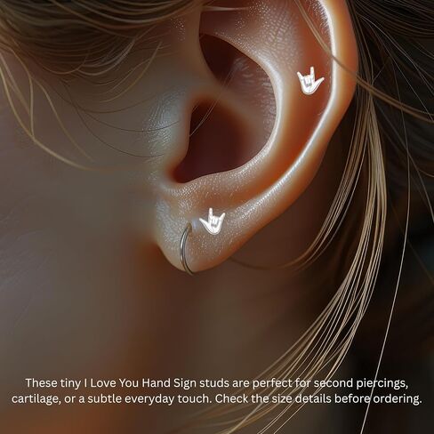 SAE99 .925 Sterling-Silver Very Very Tiny Stud Earrings, Multiple Piercing, for Cartilage, Helix, 2nd Ear Piercing (Nickel Free) in Kuwait