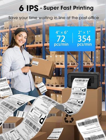 iDPRT Shipping Label Printer 4x6 Bluetooth Thermal Label Printer for Small Business and Shipping Package, Support Android, iPhone, Windows, macOS, Widely Used for Amazon, Shopify, Ebay (Renewed) in Saudi Arabia
