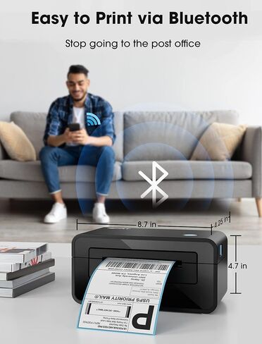 iDPRT Shipping Label Printer 4x6 Bluetooth Thermal Label Printer for Small Business and Shipping Package, Support Android, iPhone, Windows, macOS, Widely Used for Amazon, Shopify, Ebay (Renewed) in Saudi Arabia