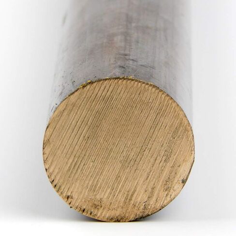 655 Bronze Round Bar, Unpolished (Mill) Finish, H04 Temper, ASTM B98, 0.375" Diameter, 48" Length, OnlineMetals in Saudi Arabia