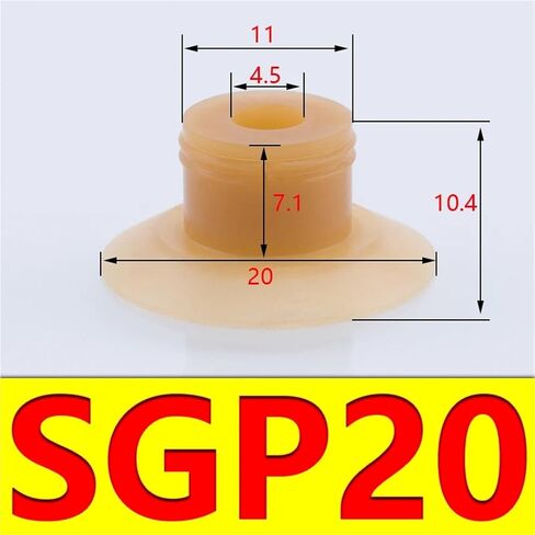 5Pcs Vacuum Suction Cup Strong Suction Pneumatic Accessories Manipulator Accessories Suction Cup Diameter 15/20/24/30/40mm SGP(SGP40) in Kuwait