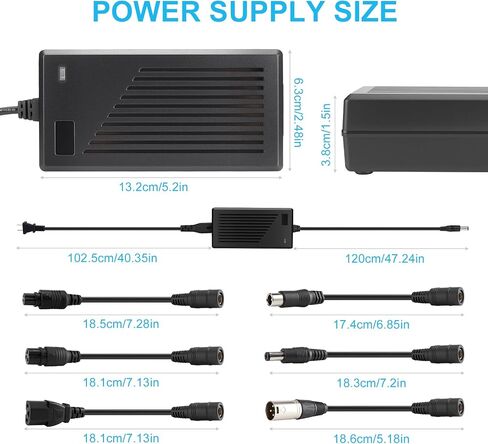 محول الطاقة 54.6V 2A مع 7 في 1 مقابس رؤوس الإخراج ، 13S 48V-54.6V LI-ION PRATTERS in Saudi Arabia