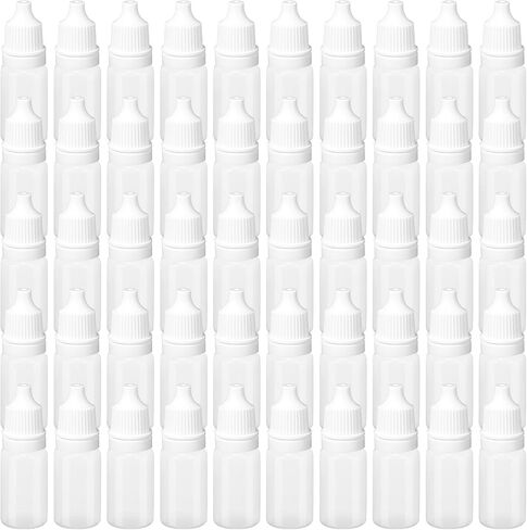 50 Pcs Plastic Dropper Bottles Squeezable Eye Liquid Dropper with Caps and Plug for Oil Eye Liquid Storage (10 ml) in Saudi Arabia