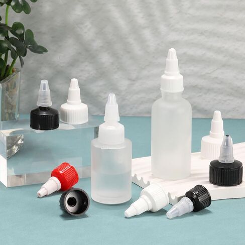 UXCELL 48 PCS TOWSIT TOP CAPS ، 20/410 Plastic Squote Bottle Bottion Caps for Glue Distensing Bottles Distensing Caps Paint Bottles (White) in Saudi Arabia
