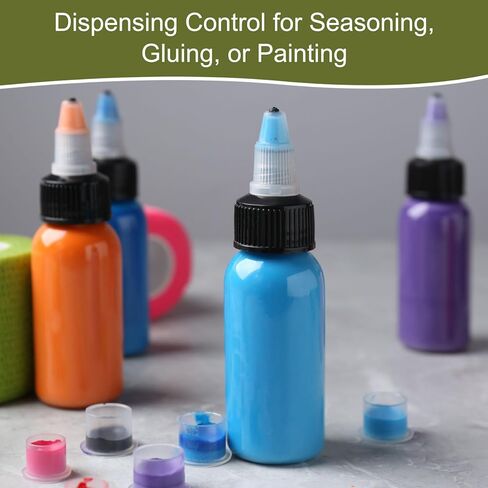 UXCELL 48 PCS TOWSIT TOP CAPS ، 20/410 Plastic Squote Bottle Bottion Caps for Glue Distensing Bottles Distensing Caps Paint Bottles (White) in Saudi Arabia