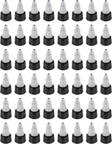 UXCELL 48 PCS TOWSIT TOP CAPS ، 20/410 Plastic Squote Bottle Bottion Caps for Glue Distensing Bottles Distensing Caps Paint Bottles (White) in Saudi Arabia