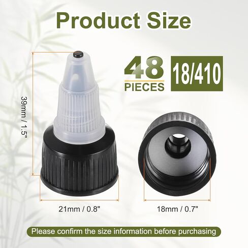 UXCELL 48 PCS TOWSIT TOP CAPS ، 20/410 Plastic Squote Bottle Bottion Caps for Glue Distensing Bottles Distensing Caps Paint Bottles (White) in Saudi Arabia