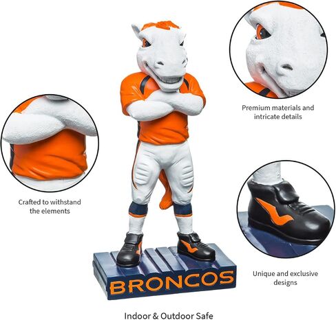 Team Sports America NFL Denver Broncos Fun Continful Mascot تمثال 12 بوصة in Saudi Arabia