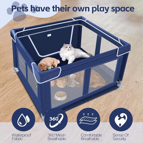 Dog Playpen 42 × 42 بوصة ، و Puppy Playpen مع بوابة الجراء ، والكلاب الصغيرة والمتوسطة ، و Pet Playpen للهواء الطلق والداخل in Kuwait