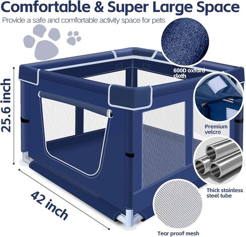 Dog Playpen 42 × 42 بوصة ، و Puppy Playpen مع بوابة الجراء ، والكلاب الصغيرة والمتوسطة ، و Pet Playpen للهواء الطلق والداخل in Kuwait
