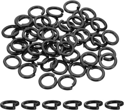 Meccanixity M8 Spring Lock Washer ، 304 غسالات قفل تقسيم الفولاذ المقاوم للصدأ للمسامير البراغي سيارات البناء حزمة سوداء من 50 in Kuwait