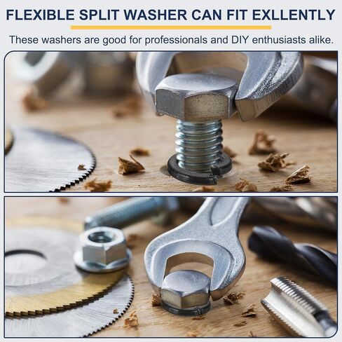 Meccanixity M8 Spring Lock Washer ، 304 غسالات قفل تقسيم الفولاذ المقاوم للصدأ للمسامير البراغي سيارات البناء حزمة سوداء من 50 in Kuwait