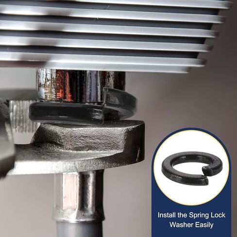 Meccanixity M8 Spring Lock Washer ، 304 غسالات قفل تقسيم الفولاذ المقاوم للصدأ للمسامير البراغي سيارات البناء حزمة سوداء من 50 in Kuwait