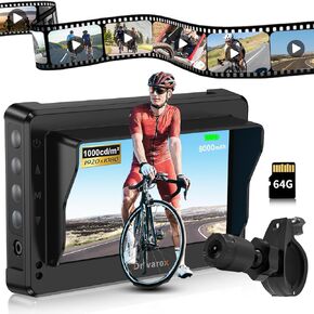 الكاميرا الخلفية للدراجة الخلفية مع تسجيل حلقة ، و 4.3 '' 1080p شاشة Sunshade و 110 درجة زاوية عريضة ، وبطارية 8000 مللي أمبير في الساعة ، وبطاقة 64 جيجابايت TF ، متوافقة مع الدراجة ، والجبال ، والدراجة على الطريق in Saudi Arabia