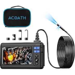 Borescope Endoscope Camera with Light, Dual-Lens 1080P HD Industrial Inspection Camera with 8 LED Lights, 16.5Ft Semi-Rigid Snake Cable, 5" IPS Screen, 32GB Card, IP67 Waterproof Sewer Tools in Saudi Arabia